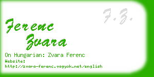 ferenc zvara business card